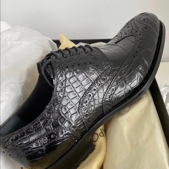CAPORICCI 3318 BLACK Alligator shoes - Picture 8 of 12